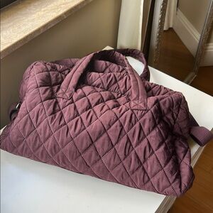 Elegant Quilted Plum Shoulder Bag